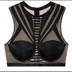 VS x Balmain Strappy Mesh High Neck Bra